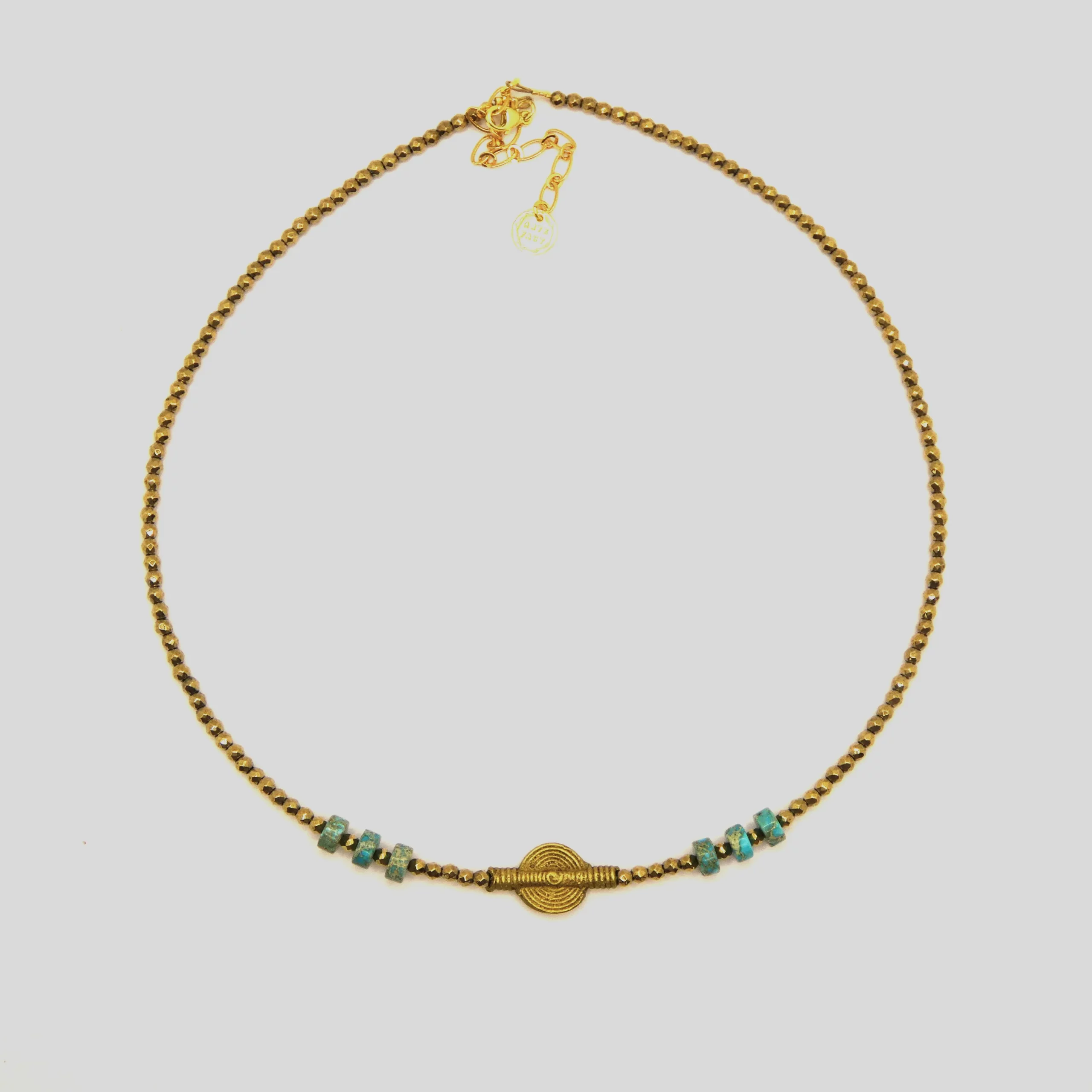 Collier Arte Fact Bohême turquoises et bronze africain