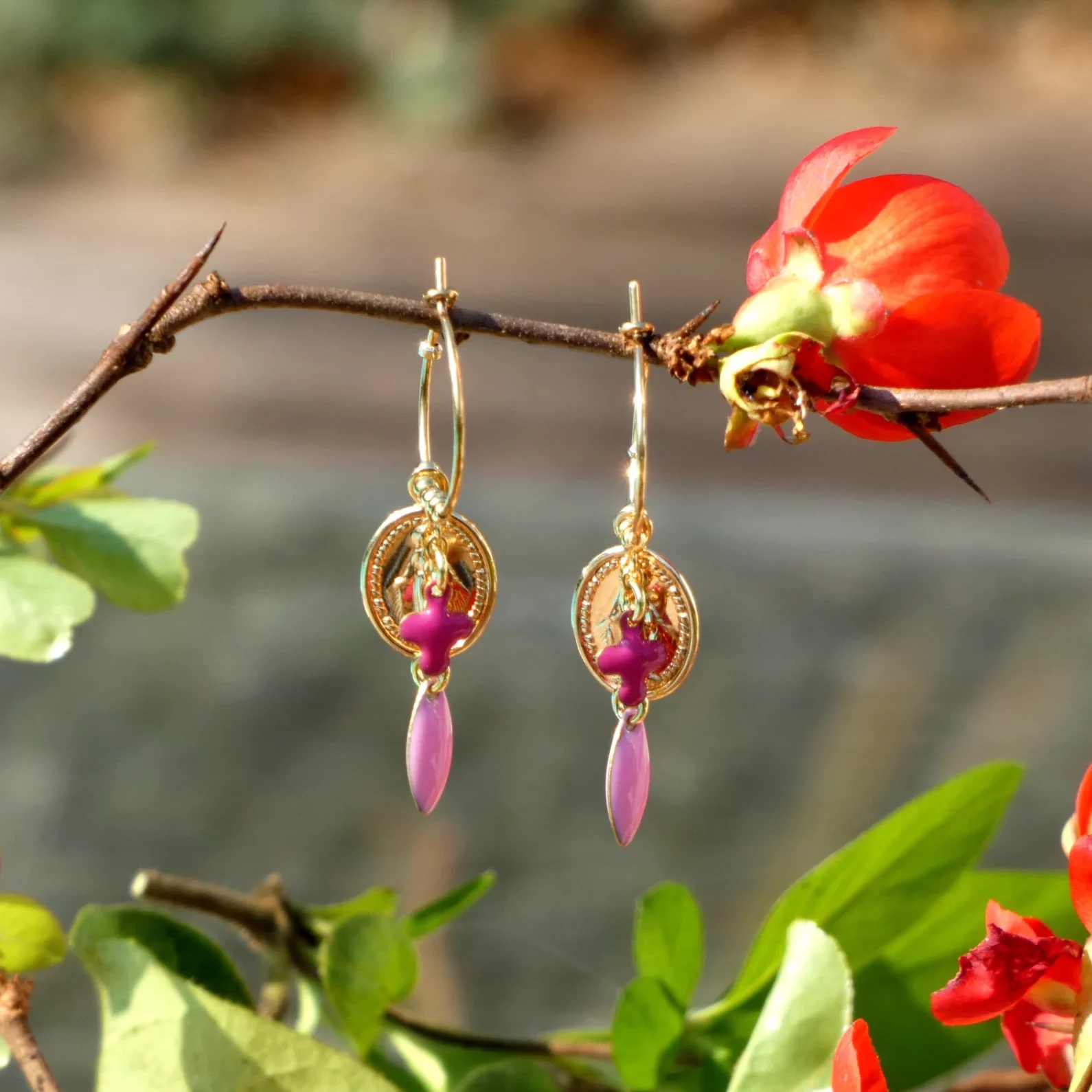 Boucles d'oreille créoles Arte Fact Rose Marie