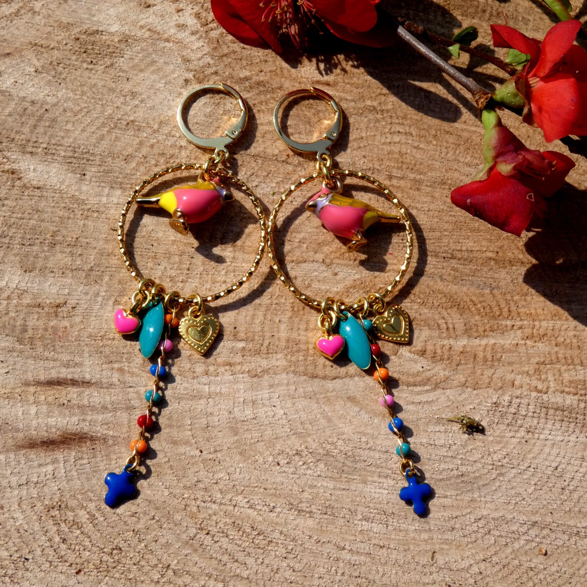 Boucles d'oreille Arte Fact Birdy in summer avec oiseau