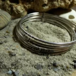 Bracelet Touareg 7 joncs gravés en argent. – Image 2