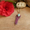 Collier NAHUA Loana brodé avec amazonite – Image 2