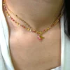 Collier Arte fact doré à l'or fin et oiseau émaillé. – Image 3