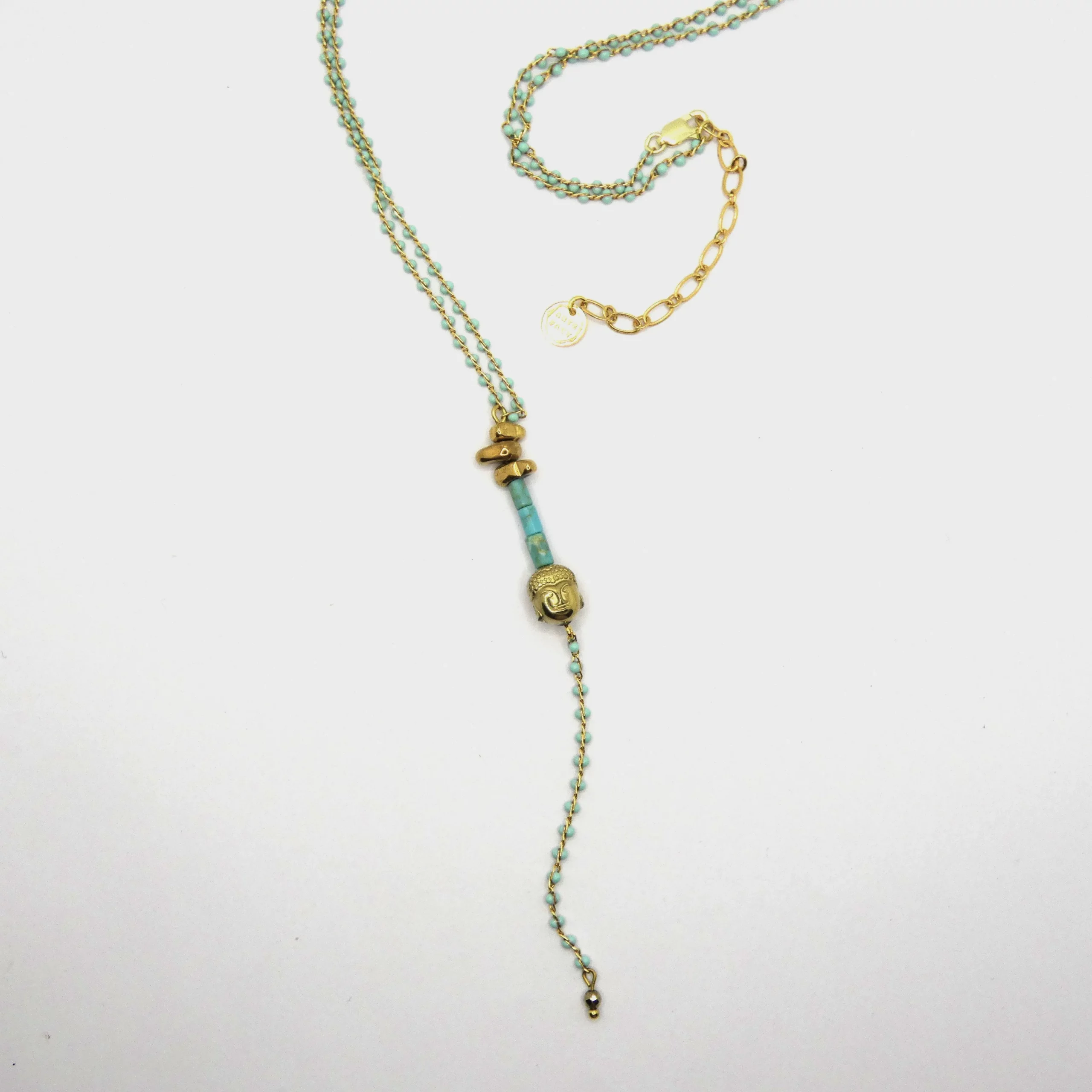 Sautoir Arte Fact Santorin turquoises et bouddha