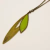 Collier Amélie Blaise "Masque" vert tilleul