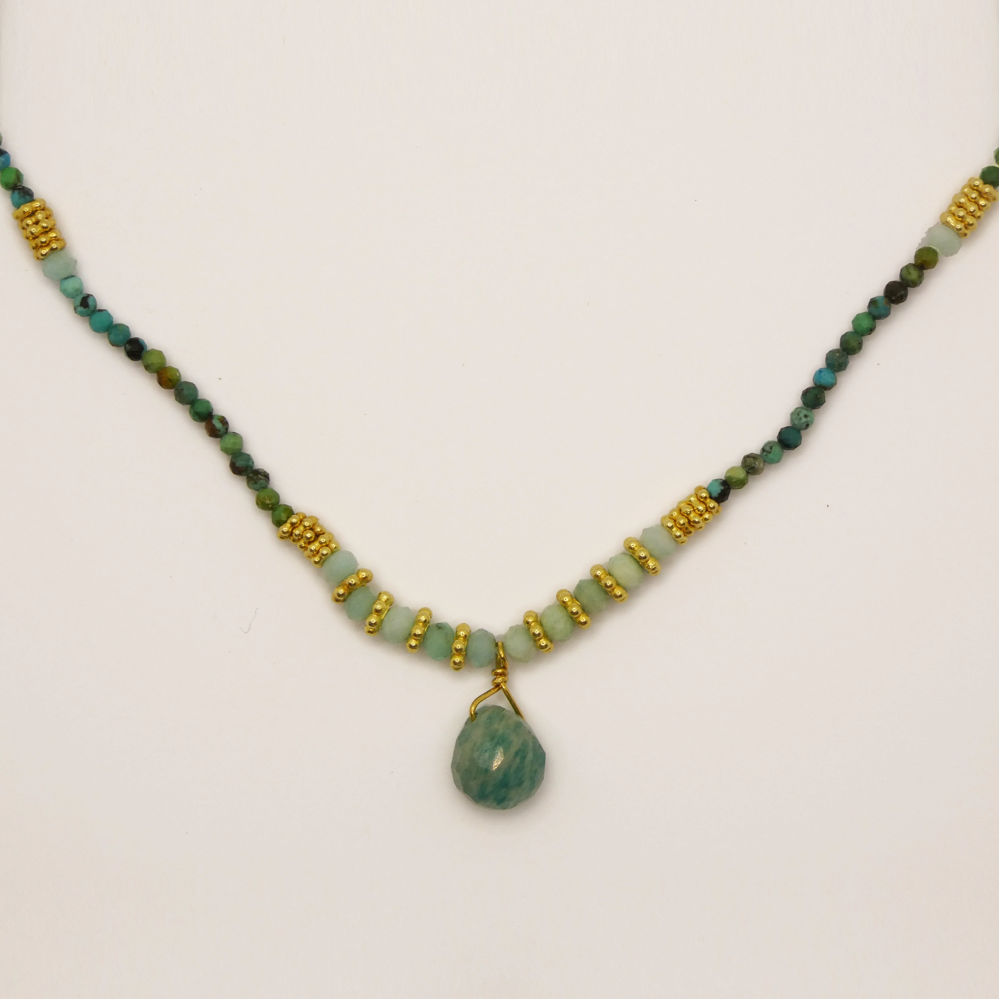 Collier amazonites et turquoises