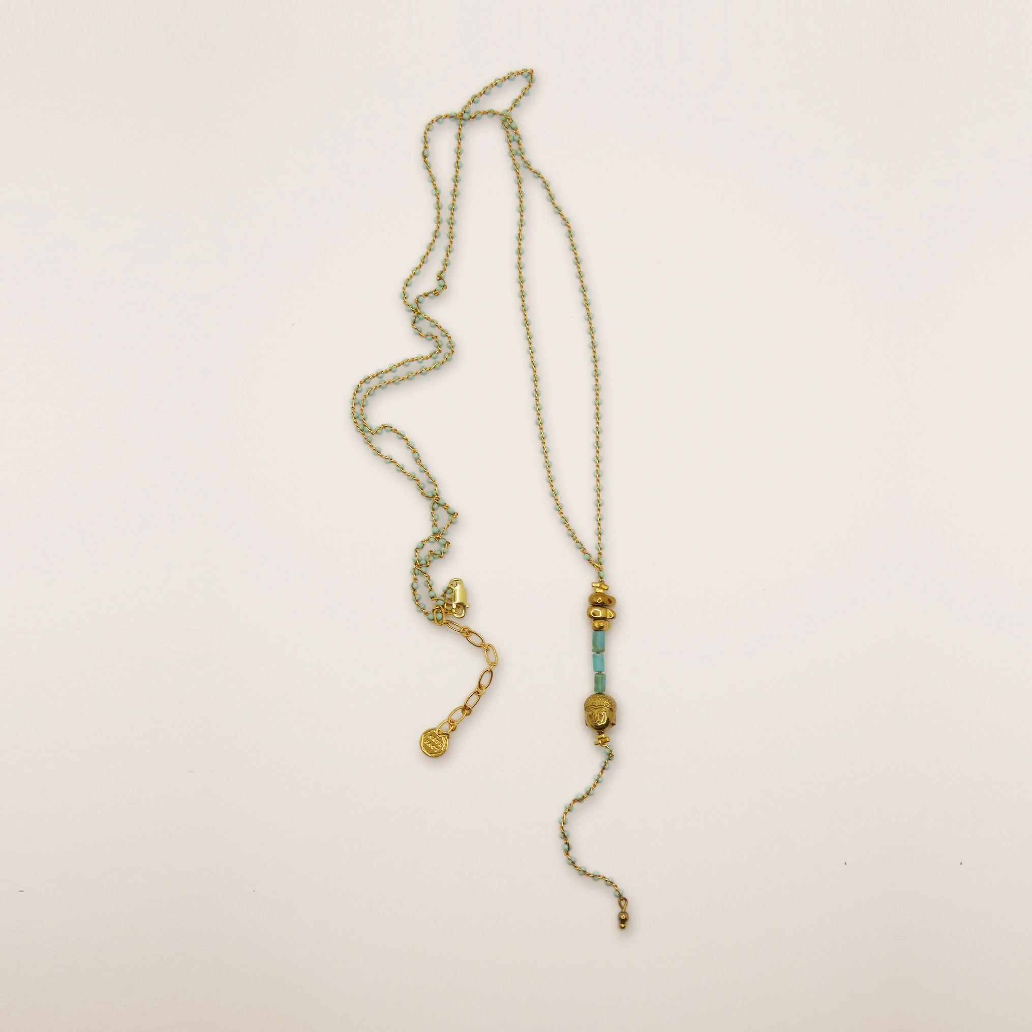 Sautoir Arte Fact Santorin turquoises et bouddha