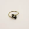 Bague Touareg traditionnelle gravée en argent et ébène