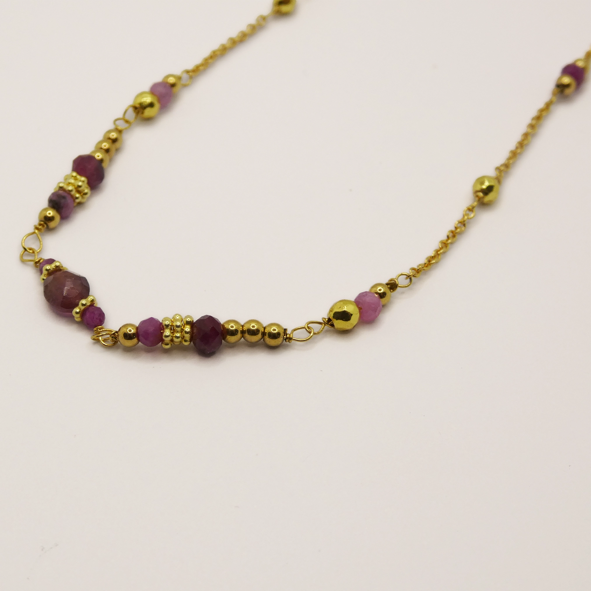 Collier Arte Fact tourmalines roses doré à l'or fin