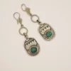Boucles d'oreille Touareg argent et turquoises.