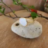 Bague plaqué or et pierre de lune. – Image 2