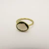 Bague plaquée or et quartz fumé.