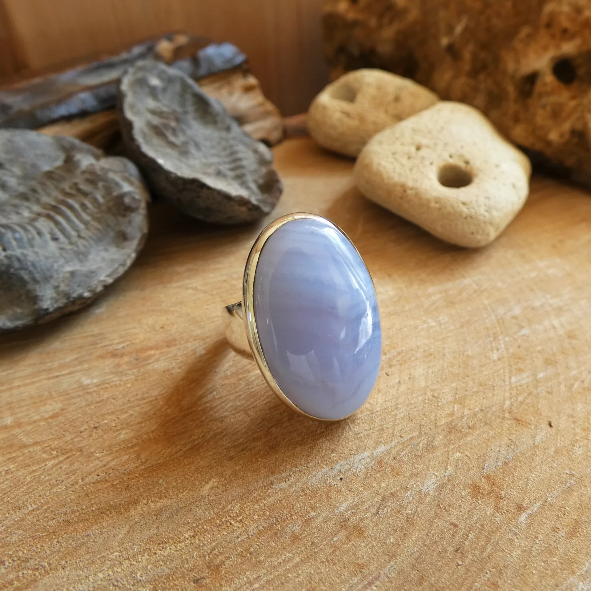 Bague Arte Fact argent et calcédoine