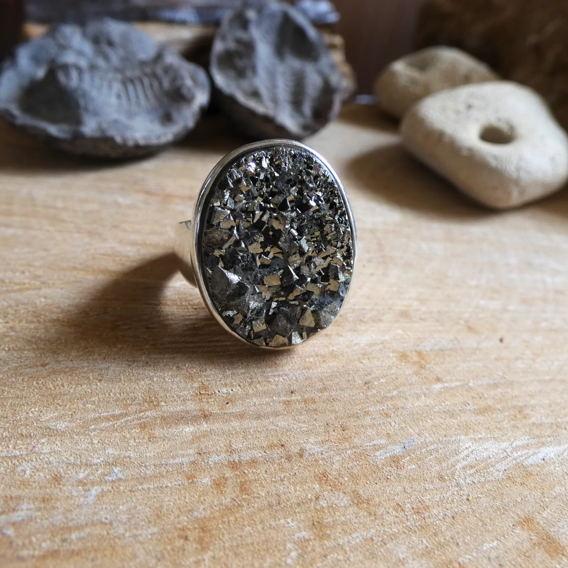 Bague Arte Fact argent et pyrite