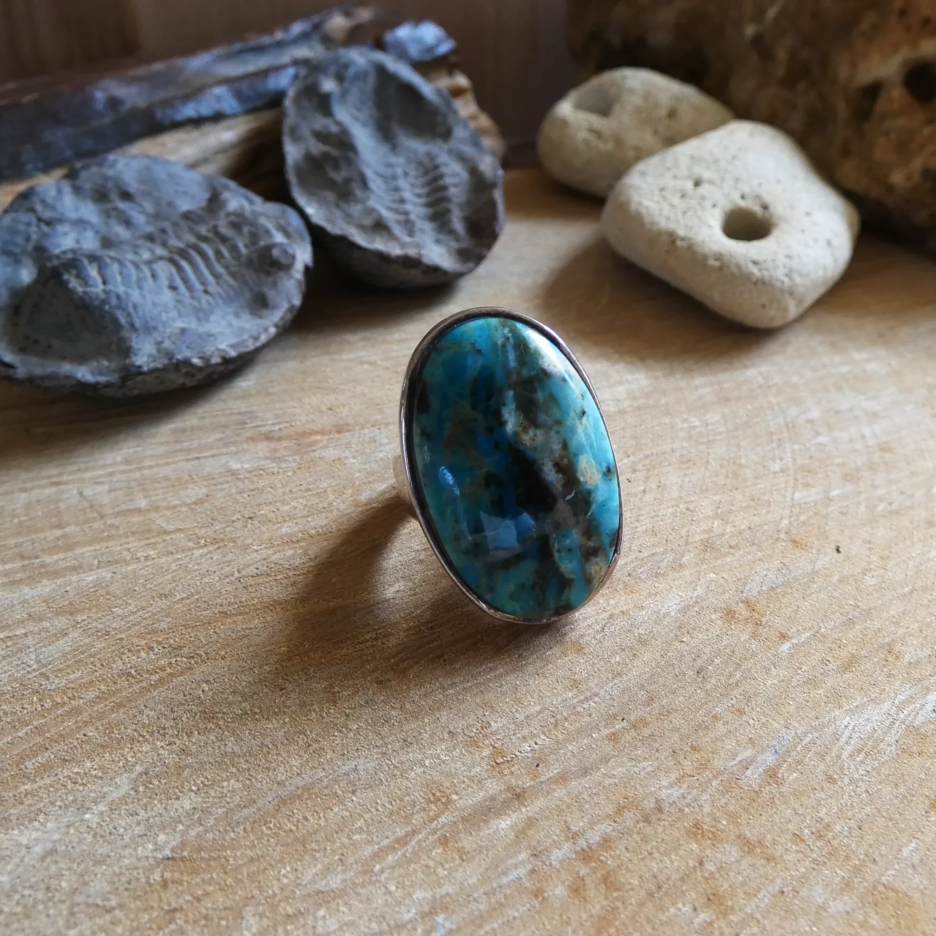 Bague Arte Fact argent et chrysocole 2