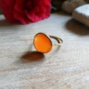 Bague plaquée or et cornaline. – Image 2