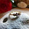 Bague Muja Juma coeur argent plaquée or 3 microns, améthyste et amazonite – Image 2