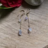 Boucles d'oreille Rajanee argent plaqué or et diamants Herkimer. – Image 2