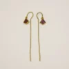 Boucles d'oreille Muja Juma argent plaqué or et rubis brutes.
