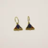 Boucles d'oreille Muja Juma plaquées or rubis indien lapis lazuli et améthyste