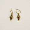 Boucles d'oreille Muja Juma argent plaquées or, rubis et améthyste