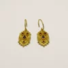 Boucles d'oreille Muja Juma plaquées or, grenat et améthyste
