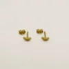 Boucles d'oreille  Puces Muja Juma Croissant argent plaquées or 3 microns