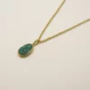 Pendentif plaqué or et turquoise.
