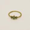 Bague Muja Juma coeur argent plaquée or 3 microns et prehnite