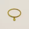 Bague Muja Juma Hamsa plaquée or et topaze