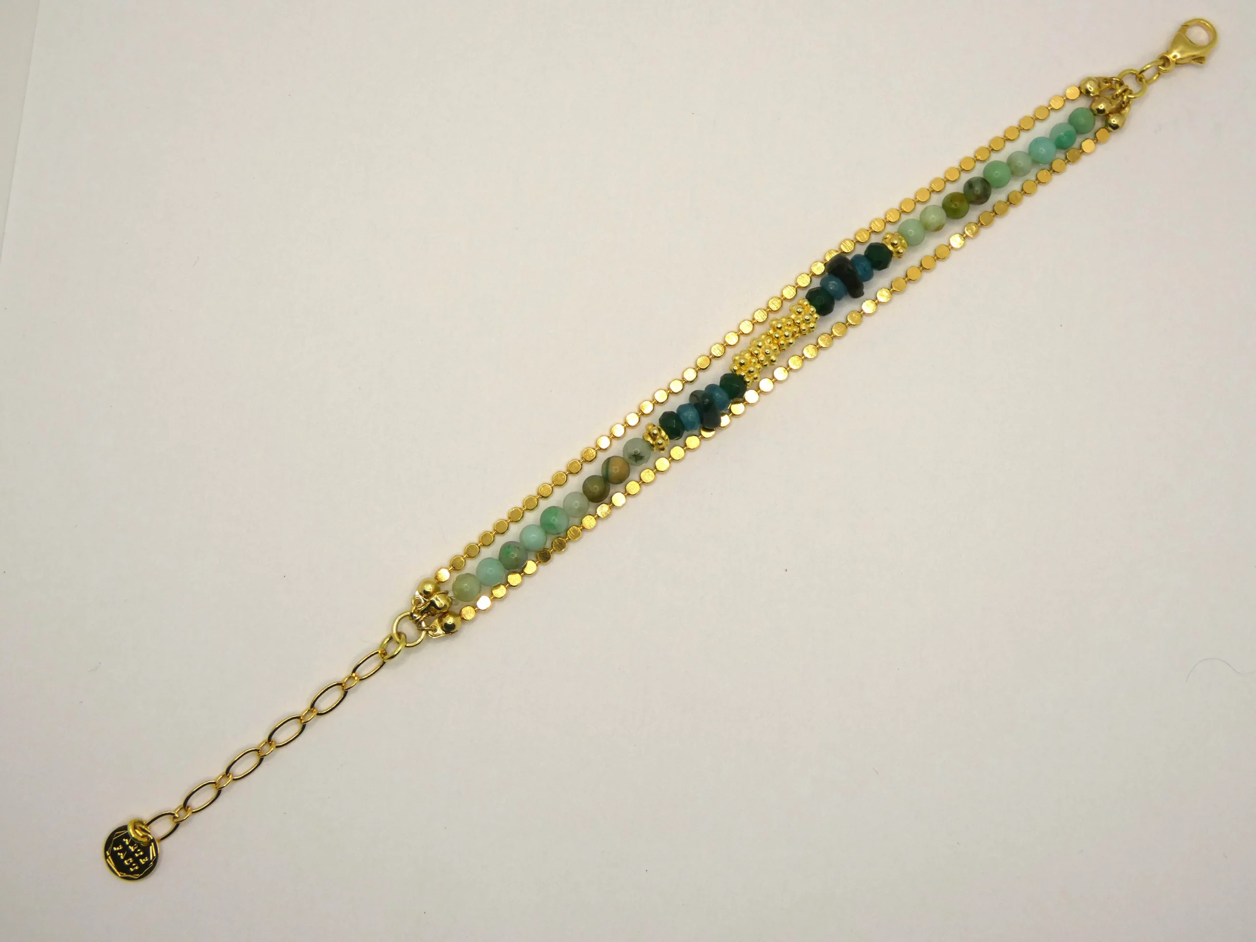 Bracelet avec chrysocoles et chrysoprases
