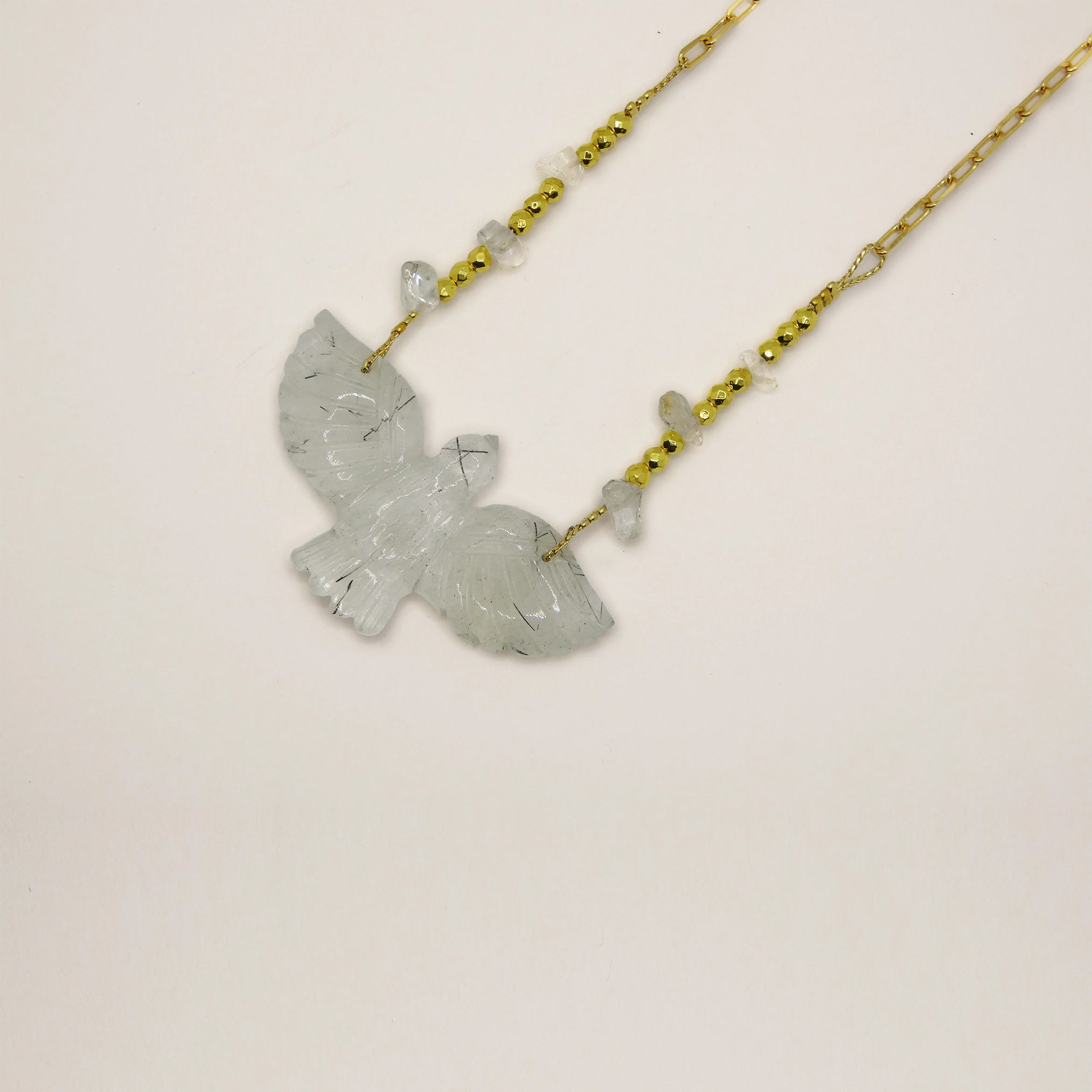 Collier oiseau de quartz