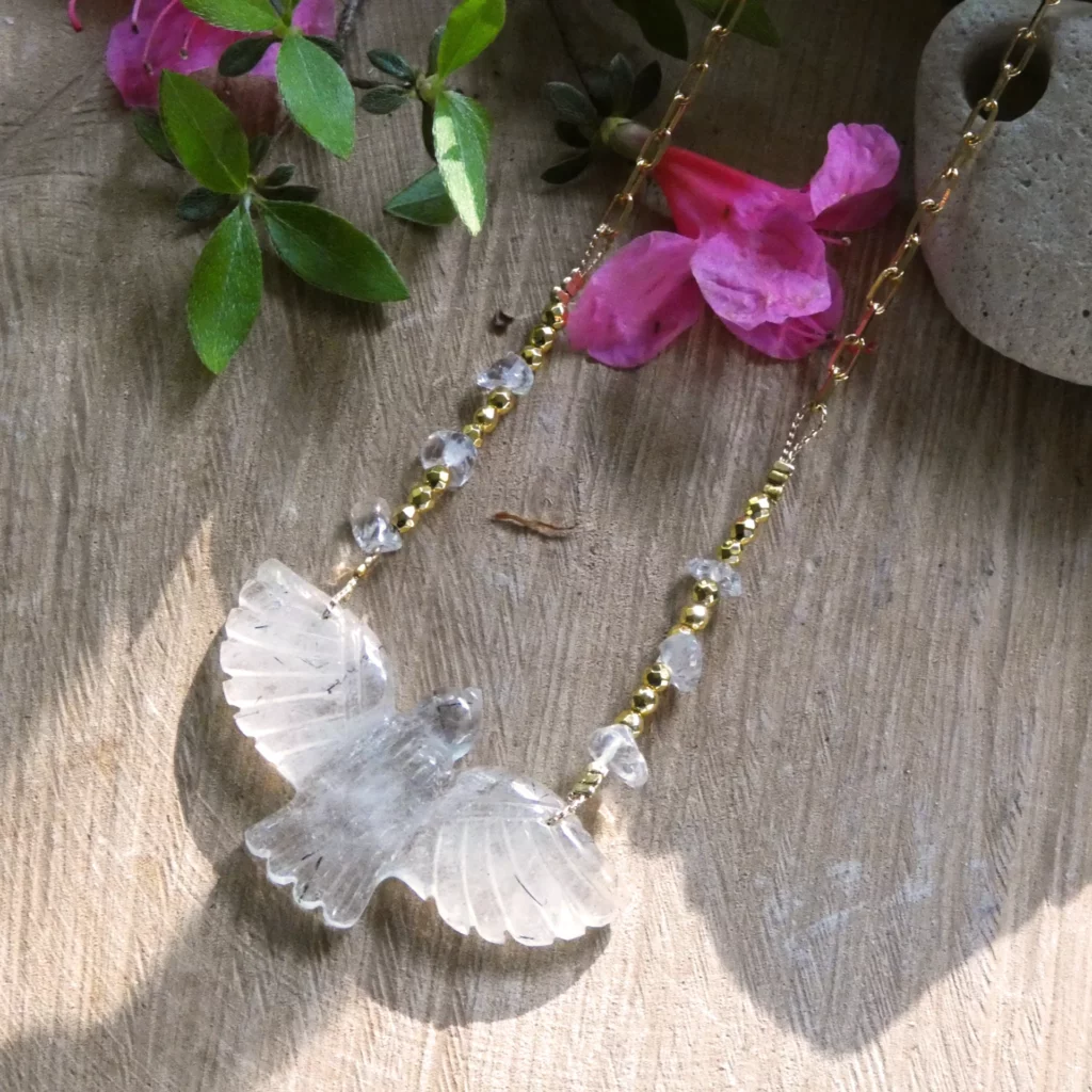 Collier Arte Fact oiseau de quartz