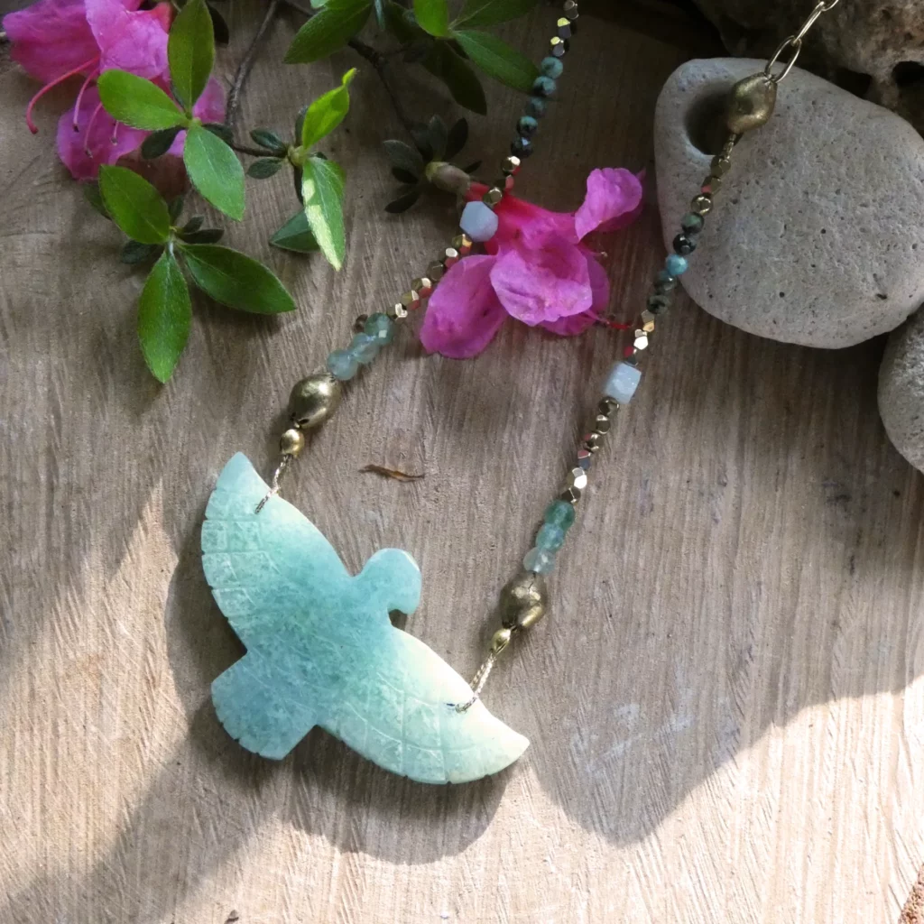 Collier Arte Fact oiseau de jade
