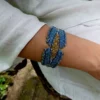 Bracelet NAHUA Colisée bleu denim brodé à la main – Image 3