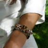 Bracelet NAHUA brodé à la main et oeil de tigre – Image 3