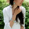Bracelet Braha  bleu lagon et jade rose – Image 4