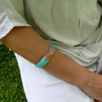 Bracelet Braha  bleu lagon et jade rose – Image 3