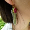 Boucles d'oreille Lorie Jade pourpre – Image 3