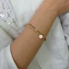 Bracelet double Arte Fact Déméter nacre doré à l'or fin – Image 3