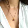 Pendentif plaqué or et tourmaline " melondo". – Image 2