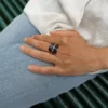 Bague Touareg en argent et ébène – Image 3