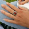 Bague Touareg gravée en argent et Cornaline – Image 4