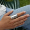 Bague Touareg en argent gravée 1 – Image 3