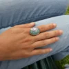 Bague Touareg gravée en argent et amazonite – Image 3