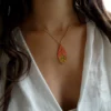 Collier Physalis bois orange – Image 3