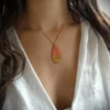 Collier Physalis bois orange – Image 3