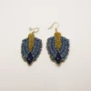 Boucles d'oreille NAHUA Colette bleues denim brodées à la main