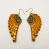 Boucles d'oreille NAHUA Anita cuir brodé orange