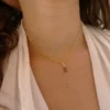 Pendentif Muja Juma plaqué or et nacre noire naturelle. – Image 3