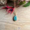 Pendentif Arte Fact Rajanee plaqué or et turquoise. – Image 2